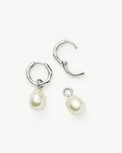 Fine Baroque Pearl Organic Hoop Earrings