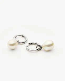 Fine Baroque Pearl Organic Hoop Earrings