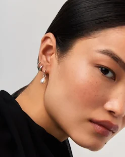 Fine Baroque Pearl Organic Hoop Earrings