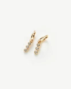 Fine Diamond Charm Hoop Earrings