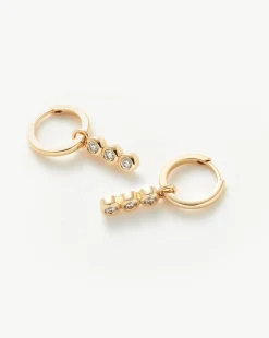 Fine Diamond Charm Hoop Earrings