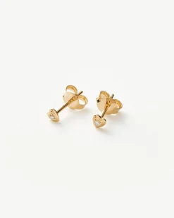 Fine Diamond Heart Stud Earrings