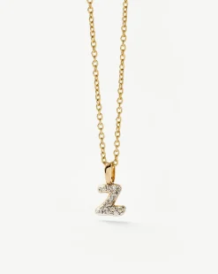 Fine Diamond Initial Mini Pendant Necklace - Z