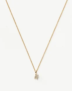 Fine Diamond Initial Mini Pendant Necklace - N