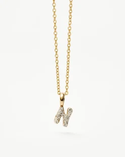 Fine Diamond Initial Mini Pendant Necklace - N