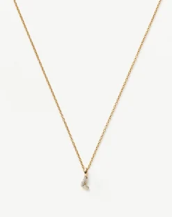 Fine Diamond Initial Mini Pendant Necklace - L