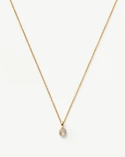 Fine Diamond Initial Mini Pendant Necklace - O