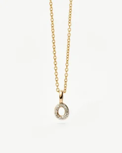 Fine Diamond Initial Mini Pendant Necklace - O