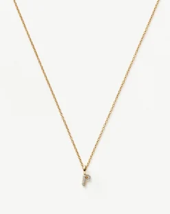 Fine Diamond Initial Mini Pendant Necklace - P