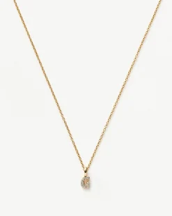 Fine Diamond Initial Mini Pendant Necklace - G