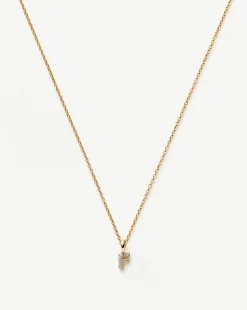 Fine Diamond Initial Mini Pendant Necklace - F