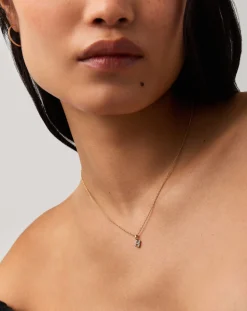 Fine Diamond Initial Mini Pendant Necklace - H