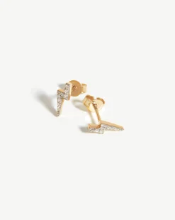 Fine Diamond Lightning Stud Earrings