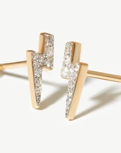 Fine Diamond Lightning Stud Earrings