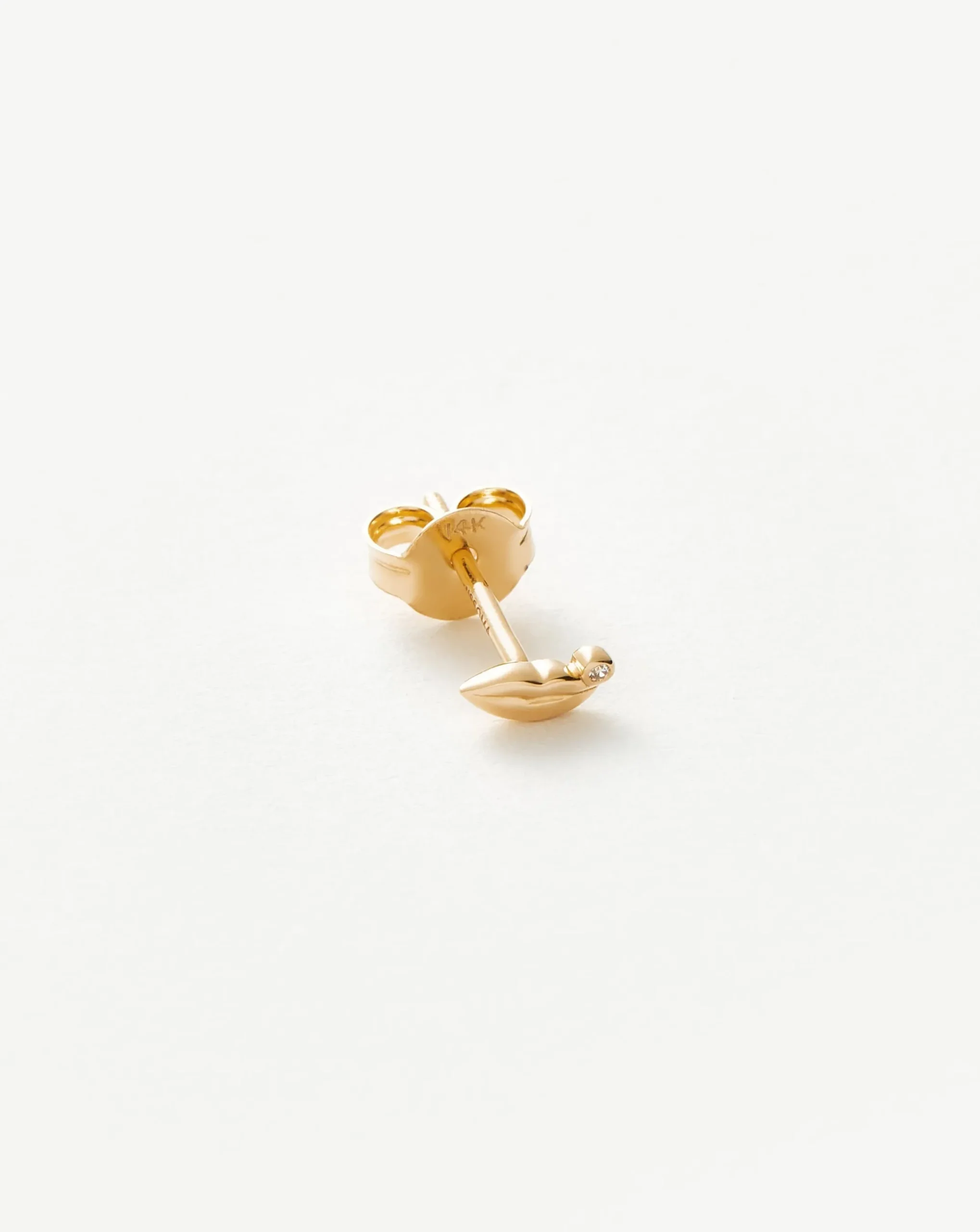 Fine Diamond Lips Single Stud Earring