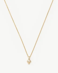 Fine Diamond Mushroom Mini Pendant Necklace