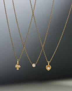 Fine Diamond Mushroom Mini Pendant Necklace