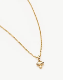 Fine Diamond Mushroom Mini Pendant Necklace