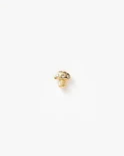 Fine Diamond Mushroom Single Stud Earring