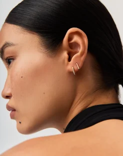 Fine Diamond Ovate Mini Hoop Earrings