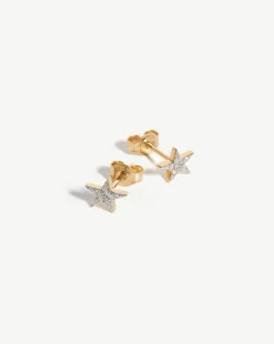 Fine Diamond Small Star Stud Earrings