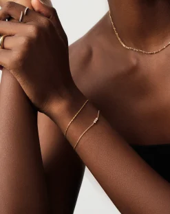 Fine Diamond Solitaire & Twisted Chain Bracelet Set