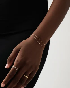 Fine Diamond Solitaire & Twisted Chain Bracelet Set