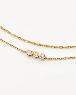 Fine Diamond Solitaire & Twisted Chain Bracelet Set