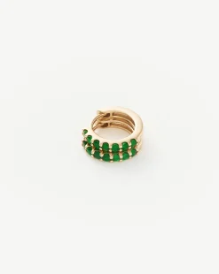 Fine Emerald Huggies