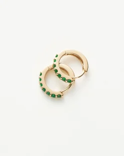 Fine Emerald Huggies