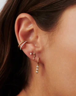 Fine Emerald Single Drop Stud Earring