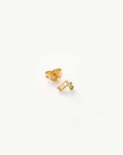 Fine Emerald Single Drop Stud Earring
