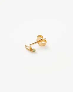 Fine Emerald Single Drop Stud Earring
