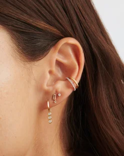 Fine Emerald Single Drop Stud Earring