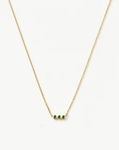 Fine Emerald Solitaire Trio Necklace