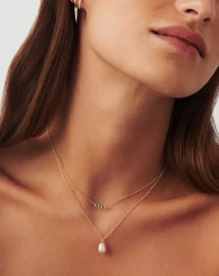 Fine Emerald Solitaire Trio Necklace