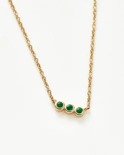 Fine Emerald Solitaire Trio Necklace