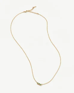 Fine Emerald Solitaire Trio Necklace