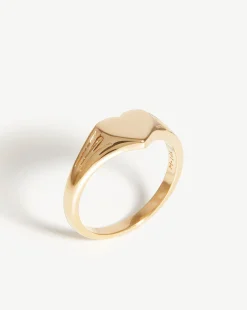 Fine Engravable Heart Signet Ring
