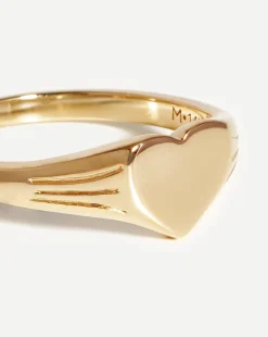Fine Engravable Heart Signet Ring