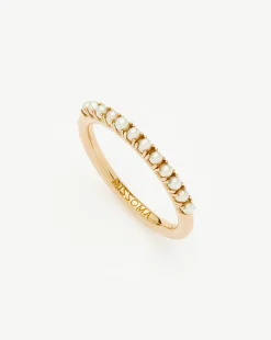 Fine Half Eternity Pearl Ring