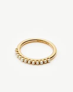 Fine Half Eternity Pearl Ring