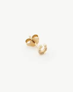 Fine Horseshoe Single Stud Earring