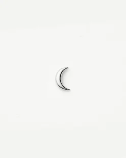 Fine Moon Flat Back Stud Earring
