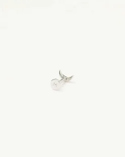 Fine Moon Flat Back Stud Earring