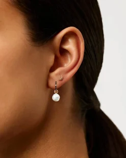 Fine Moon Flat Back Stud Earring
