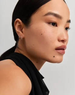 Fine Ovate Mini Hoop Earrings