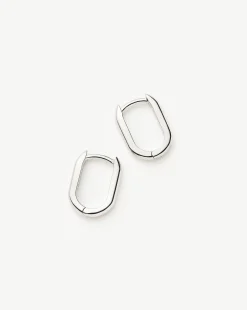 Fine Ovate Mini Hoop Earrings