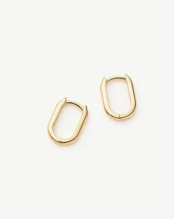Fine Ovate Mini Hoop Earrings