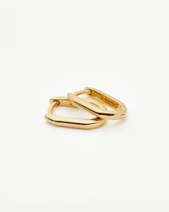 Fine Ovate Mini Hoop Earrings